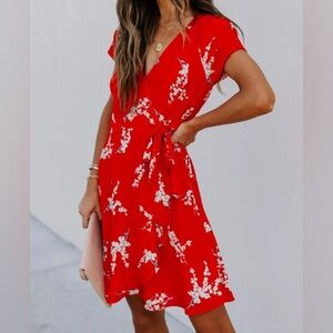 COLLECTIVE CONCEPTS Floral Wrap Dress, Size M, NWT